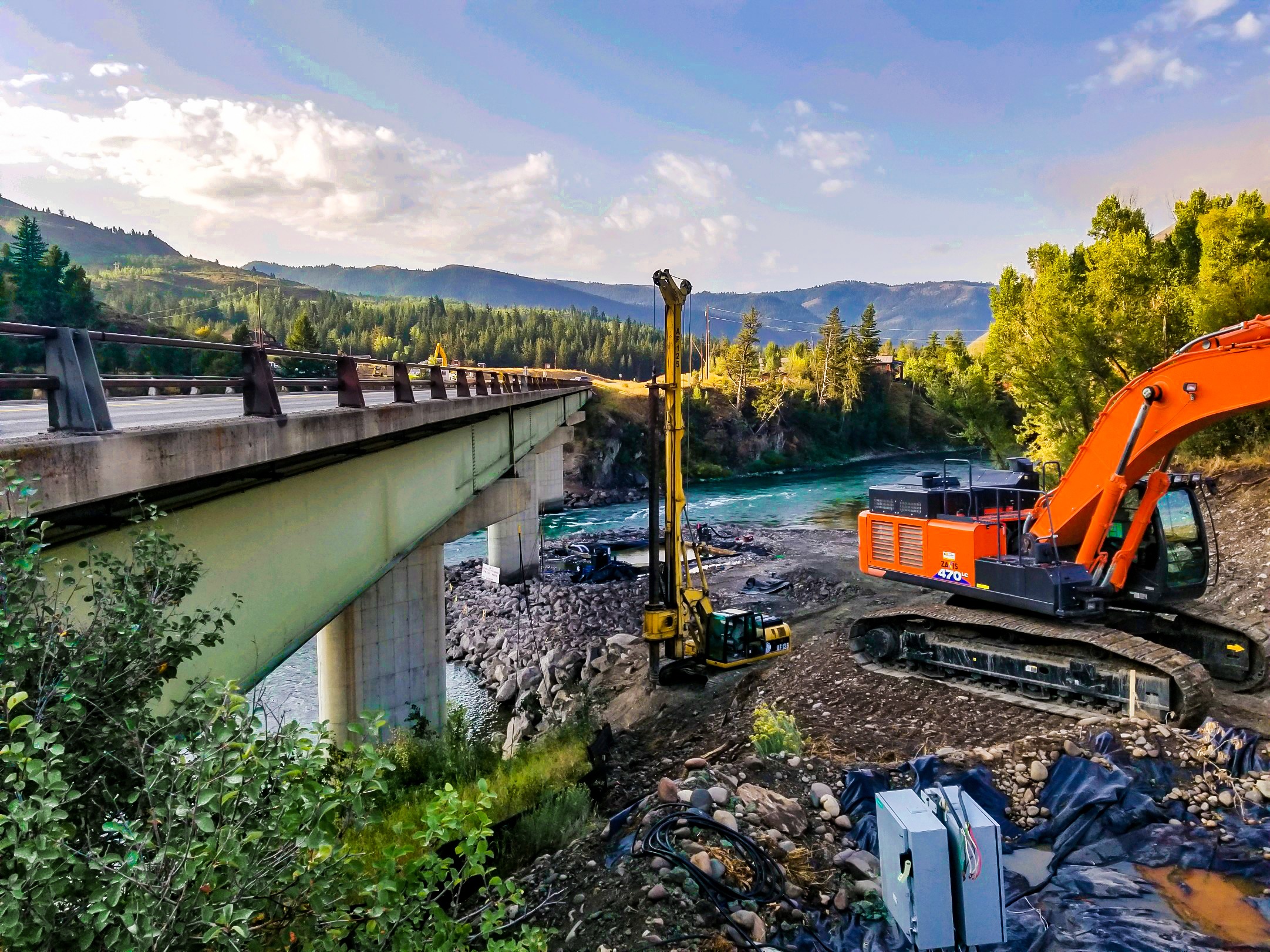foundation caisson pier drilling for bridge project colorado